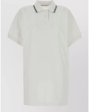 Alexander Wang Cotton Mini Polo Dress Short Sleeves - White