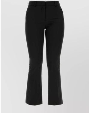 PT Torino Stretch Polyester Blend Flared Pants - Black