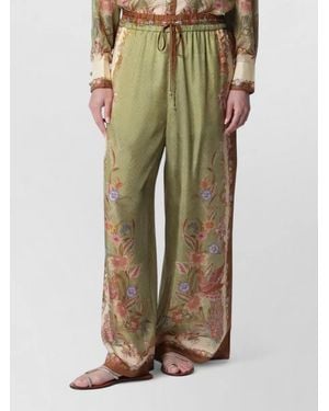 Zimmermann Indra Relaxed Pants With Floral Print - Green