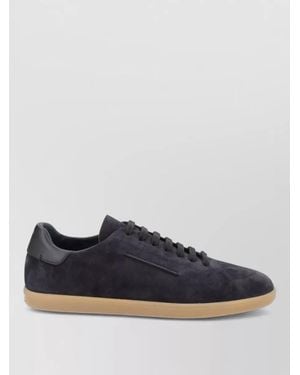 ZEGNA Suede Low-Top Trainers - Blue