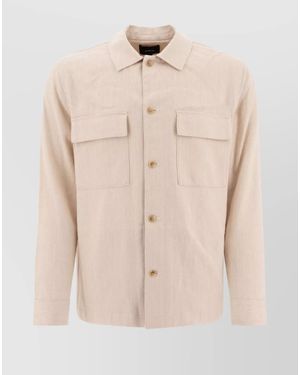 Vince Linen Overshirt - Natural