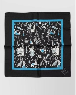Dolce & Gabbana Silk Printed Pocket Square - Black