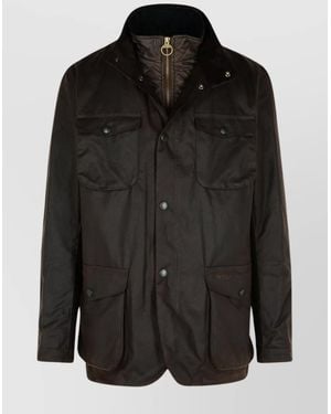 Barbour 'Ogston' Waxed Cotton Jacket - Black