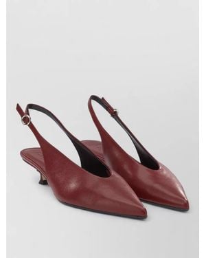 Aeyde Camila Kitten Heel Leather Slingback Court Shoes - Pink