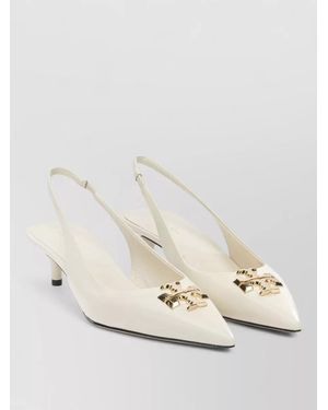 Tory Burch Slingback Court Shoes Pointed Toe Tone - Natural