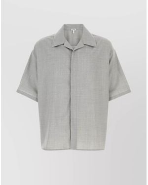 Loewe Lightweight Short Sleeve Wool Shirt - Gray
