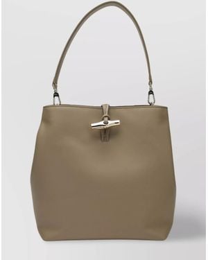 Longchamp Top Handle Structured Hobo Bag - Natural
