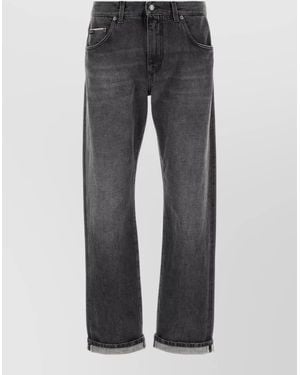 Dolce & Gabbana Denim Jeans Faded Wash Five Pocket Design - Gray