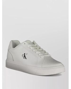 Calvin Klein Leather Lace-Up Trainers - White
