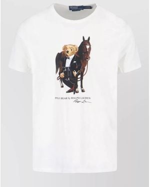 Polo Ralph Lauren Crew Neck T Shirt Short Sleeve Print - White