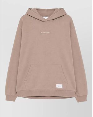 ih nom uh nit Logo Hoodie Sweatshirt Front Pocket Detail - Natural