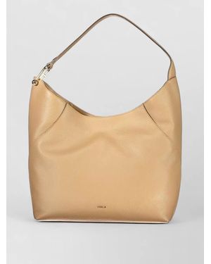 Furla Leather Shoulder Bag - Natural