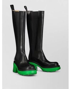 Bottega Veneta Leather Over The Knee Boots - Green
