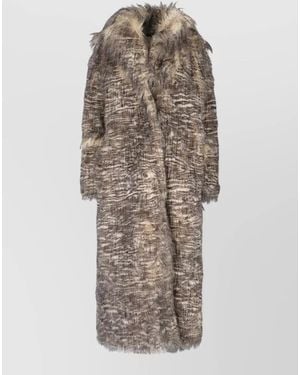Entire studios Long Coat Faux Fur Animal Print - Multicolor
