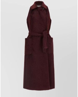 Max Mara Alpaca Virgin Wool Faux Fur Jacket - Purple