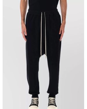 Rick Owens Drawstring Drop-Crotch Pants Pockets - Black
