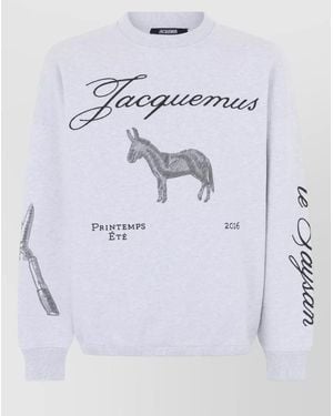 Jacquemus Le Paysan Donkey Graphic Crew Sweatshirt - Grey