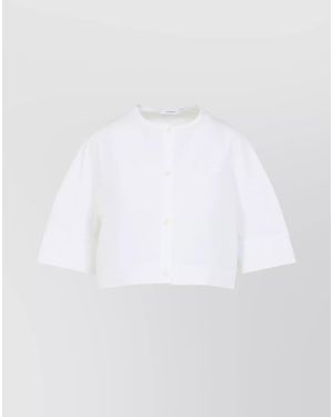 Givenchy Cropped Cotton Short-Sleeve Shirt - White