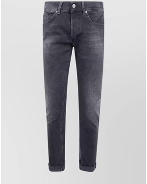 Dondup Cotton Straight-Leg Trousers - Blue