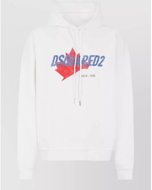 DSquared² Knit Sweater Long Sleeves Ribbed Cuffs Hem - White