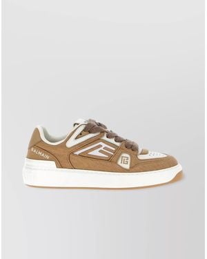 Balmain Polyester B-Court Low-Top Trainers - Metallic
