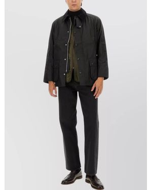Barbour Stylish Jacket With Collar And Pockets - Black