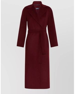 Max Mara Wool Belted Coat - Red