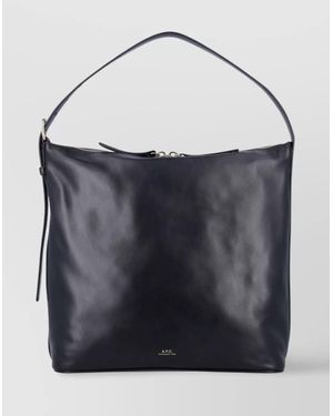 A.P.C. Vera Leather Shoulder Bag - Blue