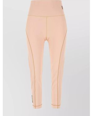 Moncler Leggings Stretch Nylon Contrast Stitching - Pink