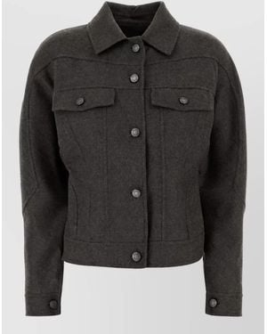 Max Mara Virgin Wool Single-Breasted Coat - Black