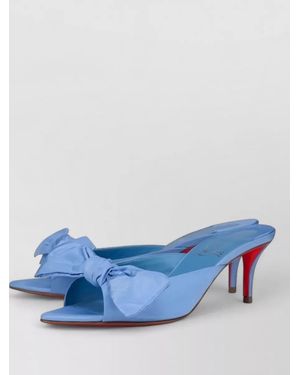 Christian Louboutin Mulazee Taffetas Mules Bow Stiletto - Blue