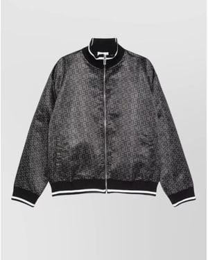 Gcds Monogram Nylon Track Jacket Crew Neck - Gray
