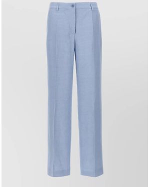 P.A.R.O.S.H. Tailored Pants Belt Loops Pockets Pleats - Blue