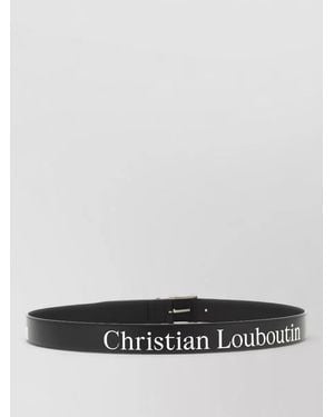 Christian Louboutin Leather Logo-Print Belt - White