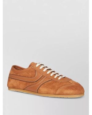 Dries Van Noten Suede Leather Lace-Up Trainers - Brown