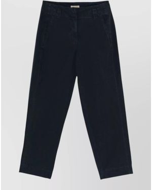 Woolrich Cotton Carrot Pants Pockets And Belt Loops - Blue