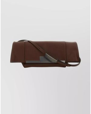 Max Mara Calf Leather Clutch Bag - Brown