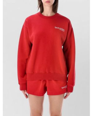 Sporty & Rich Lounge Crew Neck Top Long Sleeves - Red