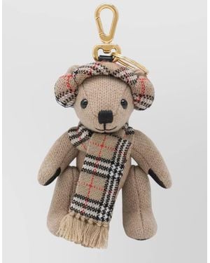 Burberry Teddy Bear Keyring Tone Hardware - White