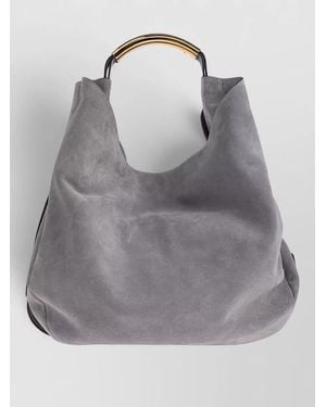 Moschino Leather Tote Bag - Grey