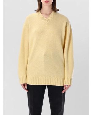 Bottega Veneta Cashmere Diagonal-Knit Oversized V-Neck Jumper - Natural