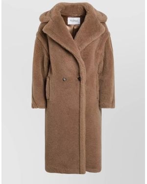 Max Mara Teddy Long Sleeve Knee Length Coat - Brown