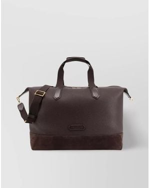 Tom Ford Leather And Suede Travel Bag - Brown