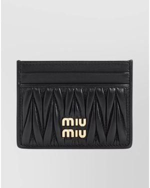 Miu Miu Matelassé Leather Card Holder - Black