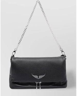 Zadig & Voltaire Rocky Calf Leather Shoulder Bag - Grey