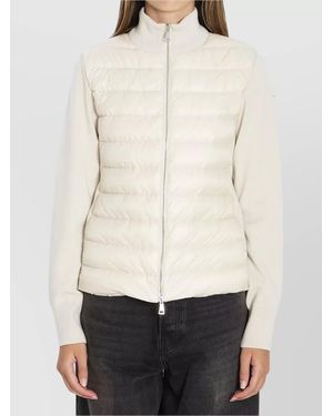 Moncler Padded Wool Cardigan Zip - Natural