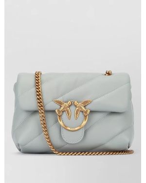 Pinko Love Bag Puff Mini Leather Quilted Shoulder Bag - Grey