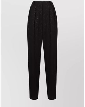 The Mannei Silk Sequin-Embellished Tailored Trousers - Black