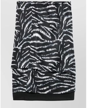 The Attico Silk Midi Skirt - Grey