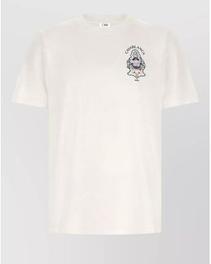 CASABLANCA Organic Cotton Printed T-Shirt - Natural